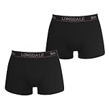 Lonsdale Herren 2 Paar Hipsters Trunk Boxer Shorts Unterhose Unterwaesche Schwarz XXX Large