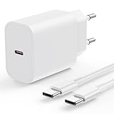 iPhone 16 15 Schnellladegerät, 20W USB C Ladegerät für Apple iPhone 16 Pro Max/16 Pro/15 Plus, iPad Pro 12.9/4/3th/Air/Mini/6 Gen, iPad Ladestecker Power Adapter Netzteil mit 2M Typ C Ladekabel Lang