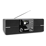 TechniSat DIGITRADIO 371 CD IR - Stereo Internetradio (DAB+, UKW, CD-Player, WLAN, Bluetooth, Farbdisplay, USB, AUX, Kopfhöreranschluss, Wecker, 10 Watt, Fernbedienung), Schwarz/Silber