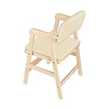 Hochstuhl, höhenverstellbarer Lehrstuhl, Stabil & Sicher bis 70 kg Holzhochstuhl für kinder von 2 bis 12 Jahren Buchenholz Kinderstuhl, für Kinder und Erwachsener-48 x 46 x 78 cm – Beige