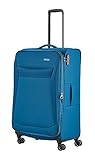 travelite 4-Rad Koffer Größe L Weichschale, Gepäck Serie CHIOS mit Dehnfalte + Kantenschutz, Trolley in zeitloser Optik, 78 cm, 90 - 97 Liter