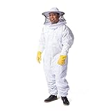 Sunswendi Imkeranzug Professionelle Imkerkleidung Bienenschutz Imkeranzug Safty Veil Hat Dress mit Atmungsnetz für Imker Bienen Stichfest XXL