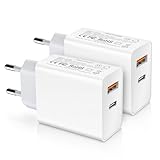 USB C Ladegerät, 2 Stück 20W Schnellladegerät PD3.0 QC 3.0, Netzteil USB C Kompatibel mit iPhone 17/16/15/14/13/12 Pro, Galaxy S24 S23 S22, LG, Google Pixel