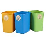 CURVER Eco Friendly 3er-Set Mülltrennungssystem Mülleimer Mülltrennung Papier Glas und Kunststoff Recycling-Eimer aus Kunstoff (3x25L)