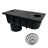 4INSTALATOR Regenrohrablauf mit Sieb Regensinkkasten von 50mm bis 110mm Regenwasserablauf DN110 Schwarz Dachrinnenablauf Regenwasserfilter Universell für Verschiedene Rohrgrößen