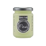FLEUR Kreidefarbe, matt, ohne Abschleifen, alle Oberflächen, 130 ml, Farbe F46 Veranda Green, Kreideeffekt, Shabby Chic Vintage, Möbel und Wände, extra matt, auf Wasserbasis, hergestellt in Italien