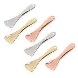 SEWOART 6 Stück Kosmetiklöffel für Gesichtscreme Eye Cream Tool Gesichtscreme Löffel tragbarer Schminklöffel Auge metallspachtel gesichtsschaber Kosmetischer Spatel Schönheit Zinklegierung