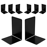 8 Stück Schwarze Buchstützen, extra groß & verstärkt Bücherstütze, Schlicht und Sturzsichere Buchstütze Für Kinderbücher, Büro, Schule & Bibliothek (Schwarz)
