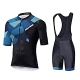 UGLY FROG 2024 Radtrikot Set Herren Kurzarm mit Sitzpolster Schnell Trocknend Fahrradbekleidung Fahrradtrikot+Trägerhose/Radlerhose für Radfahren MTB Rennrad DT2324