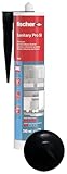 fischer Premium-Sanitärsilikon, Silikon zum Abdichten & Verfugen im Sanitär- und Küchenbereich, Kartusche für zahlreiche Anwendungen und Baustoffe, Langzeitschutz vor Schimmel, 310 ml, schwarz