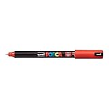 POSCA Pigmentmarker PC1MR, Rot, Feine Rundspitze für feine Details, Markerstift, 202964031