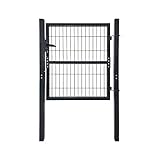 UISEBRT Gartentor Anthrazit Gartentür aus Verzinktem Stahl...