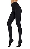 HeyUU Damen 80D Ultra Weiche Blickdichte Strumpfhose Microfaser Stützstrumpfhosen mit 29 Farben Schwarz,M