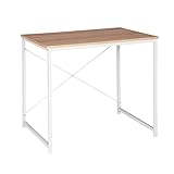 DINGZZ Computertisch Spanplatte Stahl Arbeitstisch Schreibtisch X-Form Struktur Stehpult für Home Office Möbel (Farbe: Argento, Größe: 80 x 60 x 70 cm)