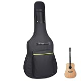 SMELEYOU Gitarrentasche, 41 Zoll, weicher Akustikgitarrenkoffer mit 2 Taschen, 5 mm Dicke Polsterung, wasserabweisend, elektrischer Koffer, Gigbag für Klassik, Bass
