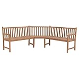 vidaXL Garten-Eckbank 185x185x90 cm Massivholz Teak