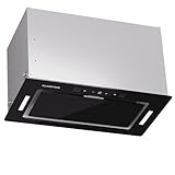 Klarstein Dunstabzugshaube 52cm, Abluft/Umluft-Dunstabzugshaube, Dunstabzug mit Filter, LED-Beleuchtung & Touch-Bedienfeld, Leise Abzugshaube mit 466 m³/h Luftstrom, Effizienter Edelstahl-Dunstabzug