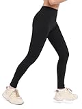 Aiseyi Sportleggins Kinder Mädchen Komfortable Sporthose Sport Leggings Lang Yoga Leggings für Jogging Training Sportunterricht Schwarz 130