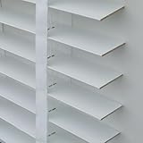 IRUGS Holzjalousie, 5cm Jalousette Echtholz, Sonnen-, Sicht-Schutz Usw, Wand- Und Deckenmontage Für Fenster & Tür(MZC-5061,40Bx130Hcm)