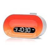 APUZOM Tageslichtwecker Sonnenaufgang Wecker mit Nachtlicht und 30 beruhigenden Geräuschen Einschlafshilfe, Doppelalarm, Sleep-Timer, dimmbare Nachttischlampe, Kinder Wecker mit Licht