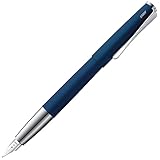 Lamy studio imperialblue Füller – universeller Füllfederhalter in elegantem Gehäuse aus Ganzmetall – mit propellerförmigem Clip & Stahlfeder in Strichbreite M – inkl. Tintenpatrone T 10 blau