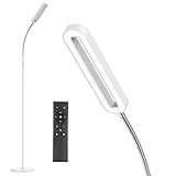 Anten Stehlampe Dimmbar Weiß | 12W 1200lm LED Stehleuchte Wohnzimmer mit Fernbedienung & Touch-Steuerung | 4 Farbtemperatur 3K-6K Leselampe mit 360° Verstellbarem Schwanenhals für Schlafzimmer Büro