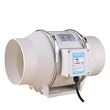 LVSEWOA Inline-Abluftventilator, 4/5/6 Zoll Abluftventilator Home Silent Inline-Rohrkanalventilator Badezimmer-Abluftlüftung Küche Toilette Wandluftventilator (5 Zoll)