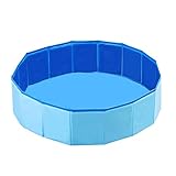 XANAYXWJ Hundepool im Freien, tragbares Haustier-Swimmingpool, Faltbare Haustier-Hundebadewanne, Sommer, Faltbare Hundebadewanne, Haustier-Badewanne (Farbe: Blau, Größe: 80 x 30 cm)