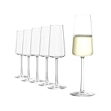 Stölzle Lausitz Power Champagnerkelche 6er-Set I Hochwertige Champagner Kelche ideal für Sekt oder Prosecco I Schmale, Spühlmaschinenfeste Schaumweingläser I Elegante & Dünne Sekt Kristallgläser