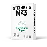 Steinbeis No. 3 Druckerpapier – DIN A4 Recycling-Papier 80 g/m², Weiß & Chlorfrei, 2500 (5 x 500) Blatt hochwertiges Kopierpapier ISO 90 / CIE 110