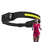 Stirnlampe, Stirnlampe, verstellbare Camping-Scheinwerfer aus Silikon, wiederaufladbar, wasserdicht, für Erwachsene oder Kinder