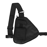 Crossbody-Brusttasche – schwarze Dreiecksfor Sling Bag mit verstellbarem Riemen, Mehrzweck-Rucksack für Damen und Herren zum Radfahren, Outdoor, Laufen, Reisen, Sport, Schwarz, 1