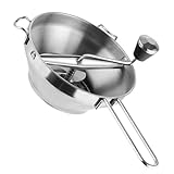 Veemoon Edelstahl Manueller Küchen Food Ricer mit Federspannung Vielseitig für Babynahrung Marmelade Saucen Gemüsepüree Geeignet Handbetriebener Edelstahl Passiermühle