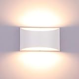 Glighone Dimmbar Wandlampe LED, 10W Weiß Aluminum Modern LED Wandleuchte Innen Licht Up Down Wandlicht für Badezimmer, Wohnzimmer, Schlafzimmer, Flur,Treppe -Warmweiß 3000K