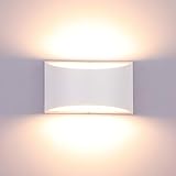 Glighone Dimmbar Wandlampe LED, 10W Weiß Aluminum Modern LED Wandleuchte Innen Licht Up Down Wandlicht für Badezimmer, Wohnzimmer, Schlafzimmer, Flur,Treppe -Warmweiß 3000K