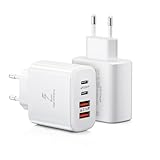 2-Pack USB C Ladegerät, 40W 4 Ports Mehrfach USBC Stecker, Schnellladegerät Type C PD 3.0 Power Adapter USB Netzteil für iPhone 16 15 14 Pro Max Plus 13 12 11, Samsung, Handys Ladeadapter Ladestecker