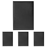 VELOFLEX 4442780 - Bewerbungsmappe „de Luxe“, DIN A4, mit Klarsicht-Taschen und Klemmschiene, Leder-Optik schwarz (Packung mit 4)