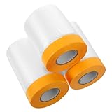 SHINEOFI 3 Rollen Abdeckfolie mit Klebestreifen Schutzfolie für Möbel und Autos Vielseitige Maler und Renovierungsfolie für Sofas Schränke und Auto Karosserien