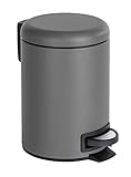 WENKO Kosmetik Treteimer Leman Grau 3 l - Kosmetikeimer,...