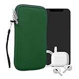 kwmobile Handytasche für Smartphones XL - 6,7/6,8' - Neopren Handy Hülle Moosgrün - Handy Tasche 17,2 x 8,4 cm Innenmaße