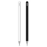 MEKO Eingabestift Disc Touch Pen, 2 in 1 Stylus Pen universaler Touchstift 100% kompatibel mit Allen Tablets Touchscreen iPhone iPad Samsung Surface Huawei usw, magnetische Kappe, Weiß+Schwarz