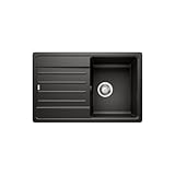 BLANCO LEGRA 45 S | Granitspüle aus SILGRANIT schwarz | Einbauart: Einbau von Oben | reversibel | für 45 cm breite Unterschränke | Großes Becken | Reinigungsfreundliche Öberfläche
