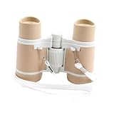 mophrati Kleines Teleskop Fernglas 4x30, Kinderfernglas, Spielzeug für Wandern, Sportveranstaltungen, Dunkelbraun Weiß, Kaffeeweiß, 8.8 x 11 x 4 cm