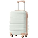 Hartschalenkoffer, Rollkoffer, Handgepäck, 4 Rollen, ABS-Material, TSA-Zollschloss, 39,5 * 23 * 58,5, mit Kulturbeutel, Grün