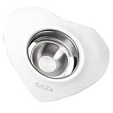KICHOUSE Eiweißabscheider Eierteiler Eigelb-Entferner Eigelb kotzen ergonomische würfelunterlage filzer werkzeug Herz-Eiertrenner Eigelbtrenner aus Edelstahl Rostfreier Stahl Silver