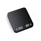 Foraco Mini-Kaffeewaage mit Timer, Wiederaufladbare Espresso Waage, Präzise 3kg/0,1g Waage für Espresso & Pour-Over, Tragbare Digitale Küchenwaage mit Automatischer Zeitmessung