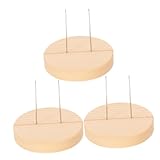 VANZACK 3 Satz Puppenständer Puppeninhaber stehen gehäkelter Ständer Häkelprojektständer Gehäkelte Puppenbasis Aufbewahrungshalterungen für Puppen Puppe Holzsockel Metall Beige