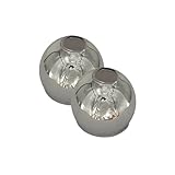 2er Set E14 Ersatzglas Kugellampenschirm Ø 9cm Rauchglas Kugel Glas Lampenschirm für Pendelleuchte, Tischlampe & Deckenleuchte – LED geeignet – Glaslampenschirm Smoke Glas für Lampe Leuchte