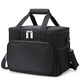 Kingmate 15L Tolle Kühltasche in Optimaler Größe, Super Lange Kühlende Einkaufskörbe, Faltbar Arbeitstasche, Picknicktasche, Brotzeittasche, Thermotaschen, Schwarz