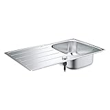 GROHE K200 | Edelstahlspüle mit Abtropffläche | edelstahl...